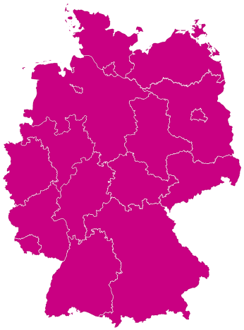 Deutschlandkarte KV-Gebiete in pink